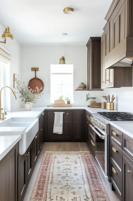 Small Narrow Modern traditional kitchen interior